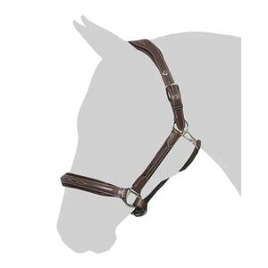 Henri de Rivel Stress Free Halter with Fancy Contrast Stitching - Australian Nut
